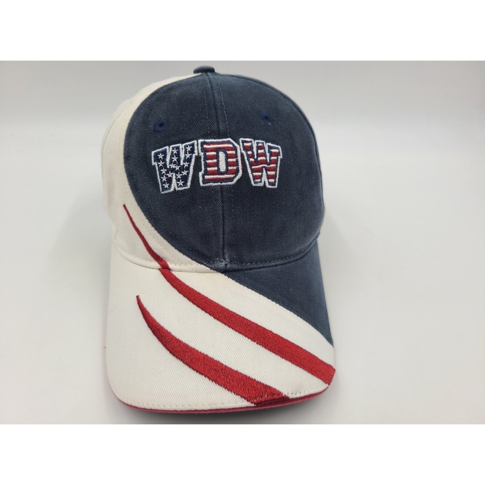 Walt Disney World American Flag Adjustable Hat Cap Dad Men Women Blue White Red
